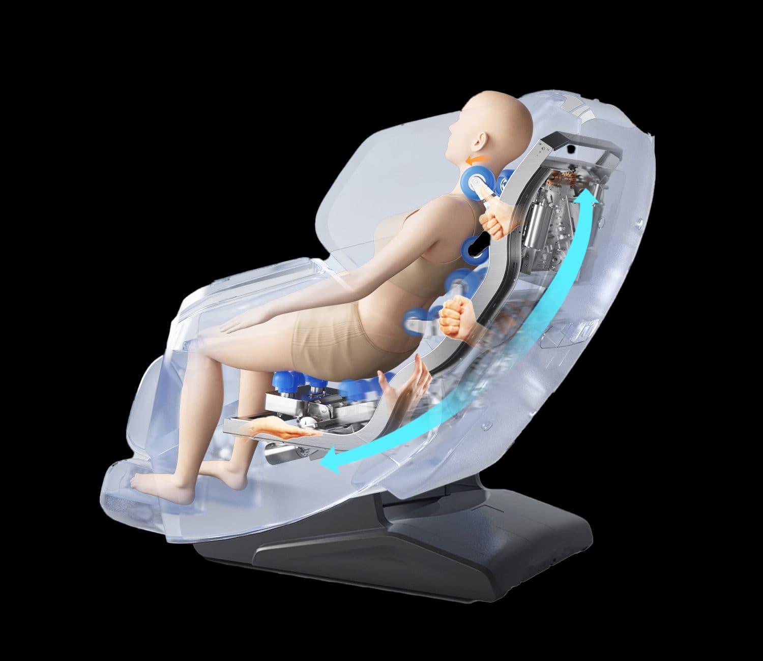Tecnología 4D con dos mecanismos de masaje